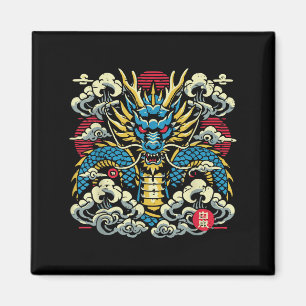 Japanese Dragon Face Clouds Anime Mannen Wome Magneet