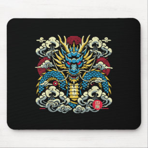 Japanese Dragon Face Clouds Anime Mannen Wome Muismat