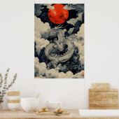 Japanese Dragon Ukiyo-e – Mythical Power Poster (Keuken)