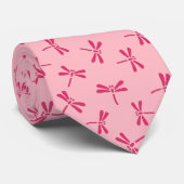 Japanese Dragonfly Pattern, Light Coral Pink Stropdas (Opgerold)