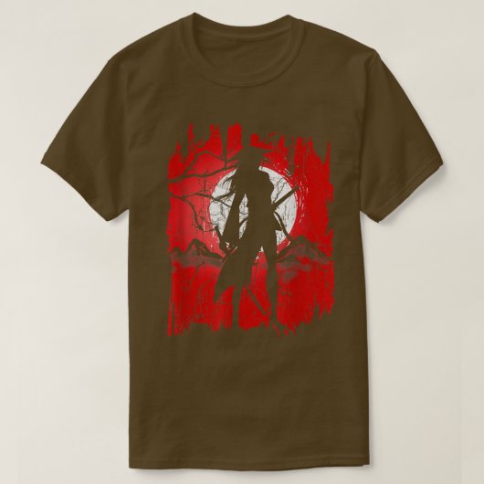 Japanese Female Samurai Shadow Girl, Samurai (2) T-shirt (Design voorkant)