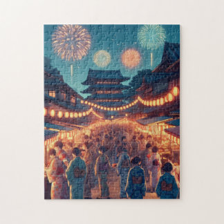 Japanese Fireworks Festival – Night Market Puzzle Legpuzzel