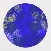 Japanese floral blue patterns labels (Design 1)