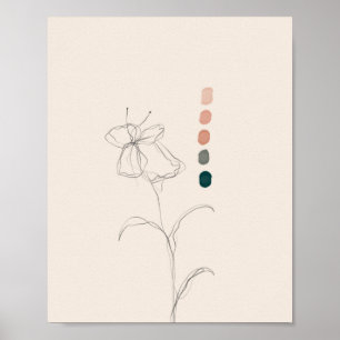 Japanese Floral & Color Palette Poster