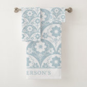 Japanese Floral Pattern in Soft Blue and White (En situation)