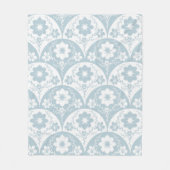 Japanese Floral Pattern in Soft Blue and White Fleece Deken (Voorkant)