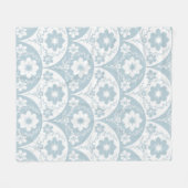 Japanese Floral Pattern in Soft Blue and White Fleece Deken (Voorkant (Horizontaal))