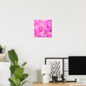 Japanese flowers pink patterns poster (Thuiskantoor)