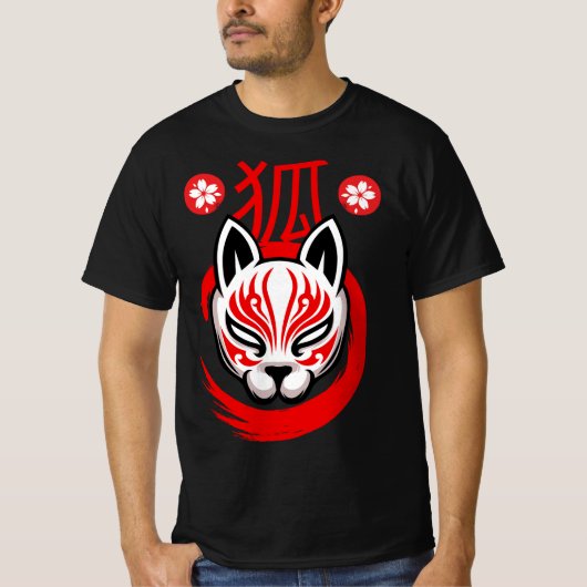 Japanese Fox Samurai (Kitsune) T-shirt (Voorkant)