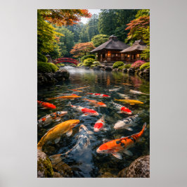 Japanese Garden & Koi Pond - Photographic Image Poster
