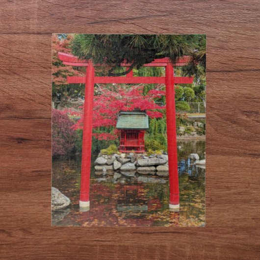 Japanese Garden Pond Red Torii Gate Legpuzzel