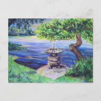 Japanese Garden Watercolor Lanscape Art Postcard Briefkaart