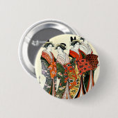 JAPANESE GEISHA  ART RONDE BUTTON 5,7 CM (Voorkant /achterkant)