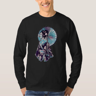 JAPANESE GEISHA PARASOL Tattoo samurai T-shirt