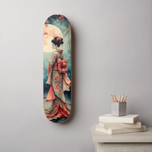 Japanese Geisha Skateboard (Muurkunst)