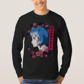 Japanese girl with cherry blossoms sakura Japanese T-shirt (Voorkant)