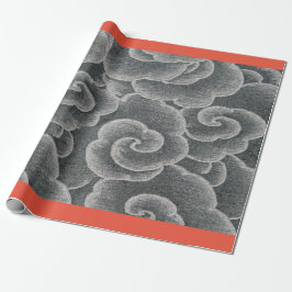 JAPANESE GRAY CLOUDS MET ORANJE papier