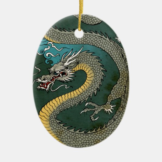 JAPANESE GRAY DRAGON KERAMISCH ORNAMENT (Voorkant)