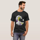 Japanese Great Wave Non Binary Pride Flag Nonbinar T-shirt (Voorkant volledig)