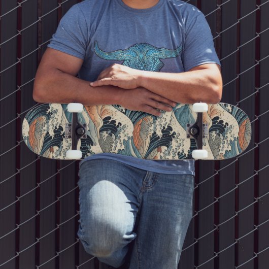 Japanese Great Wave Pattern  Skateboard (Buiten 3)