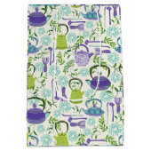 Japanese Green Teapot Design Medium Cadeauzakje (Achterkant)