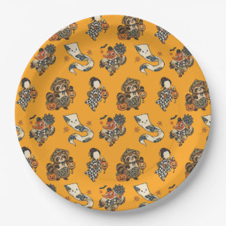 Japanese Halloween Yokai Pattern Paper Plates Papieren Bordje