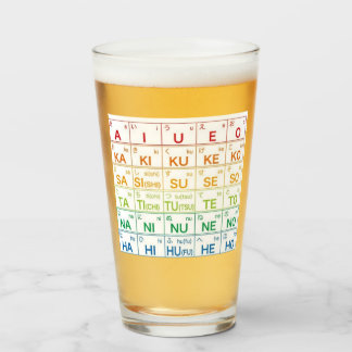Japanese Hiragana design rainbow beer glass Glas