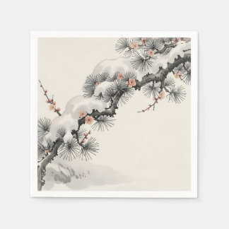 Japanese Ink Pine Plum Blossom Winter Servet