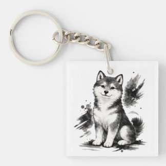 【Japanese Ink Puppy Acrylic Keychain】 Sleutelhanger