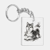 【Japanese Ink Puppy Acrylic Keychain】 Sleutelhanger (Voorkant Links)
