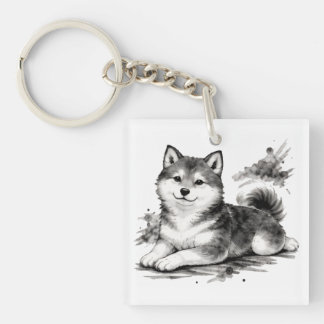 【Japanese Ink Puppy Acrylic Keychain】 Sleutelhanger