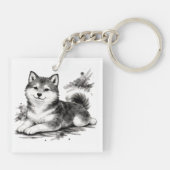 【Japanese Ink Puppy Acrylic Keychain】 Sleutelhanger (Achterkant)