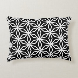 Japanese-Inspired Geometric Black and White  Accent Kussen