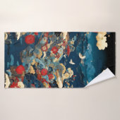 Japanese Inspired Luxury Floral Art (Serviette de bain)