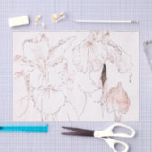 JAPANESE IRIS WOODBLOCK AFDRUKTEKST TISSUEPAPIER (Craft)