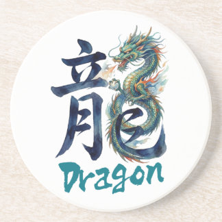 Japanese kanji Dragon -RYU- Zandsteen Onderzetter