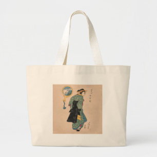 Japanese Kimono Woman Courtesan Artwork Grote Tote Bag