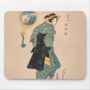Japanese Kimono Woman Courtesan Artwork Muismat