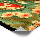 Japanese Koi Fish Cherry Blossoms Sakura Art Men W Poster (Hoek)