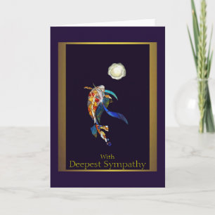 Japanese Koi Fish Deepest Sympathy Greeting Card Feestdagen Kaart