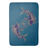 Japanese Koi Fish Monogram Badmat (Voorkant Verticaal)