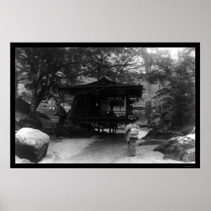 Japanese Lady Looking at a Tea House 1909 Poster
