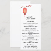 Japanese lantern wedding menu (Devant / Derrière)