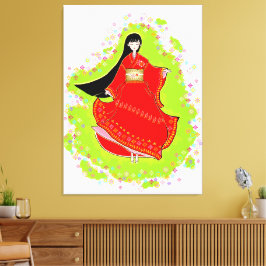 Japanese Maiko Canvas Afdruk