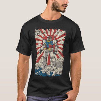 Japanese Mecha Anime Robot Kanagawa Great Wave Man T-shirt