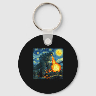Japanese Monster Kaiju Van Gogh Starry Night  Sleutelhanger