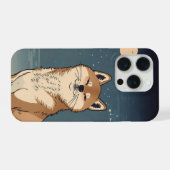 Japanese Moon Shiba iPhone Case (Verso Horizontal)