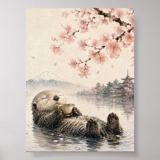 Japanese Otter Poster Printable Wall Art (Devant)