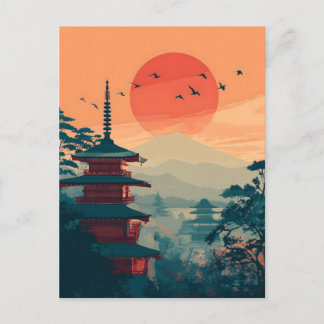 Japanese Pagoda vintage Briefkaart