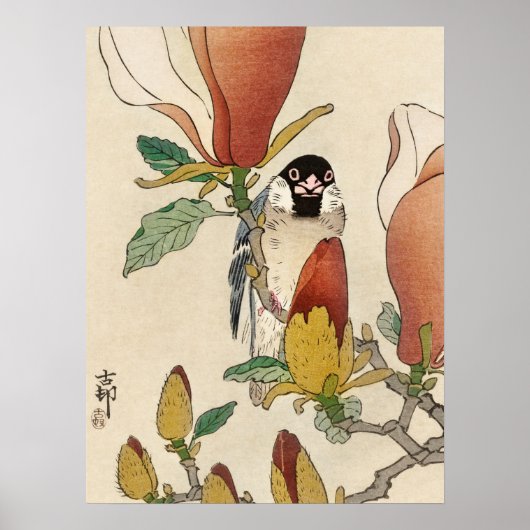 Japanese painting by koson ohara, 小原古邨の日本画 poster (Voorkant)